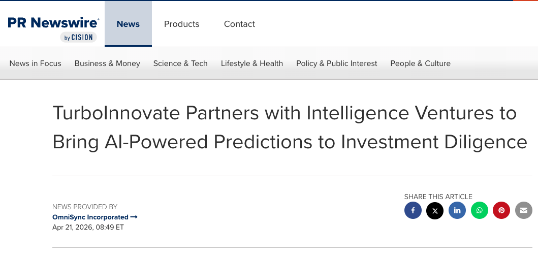 TurboInnovate Partners with Intelligence Ventures
